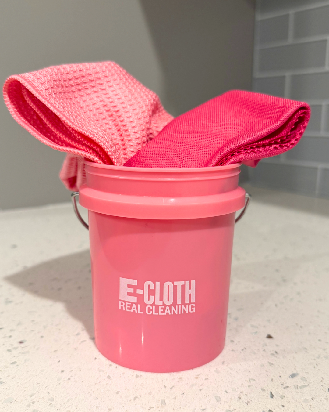 Pink Window Cleaning Kit + Mini Bucket