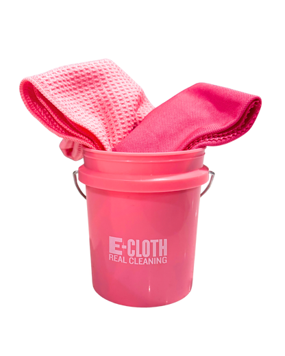 Pink Window Cleaning Kit + Mini Bucket