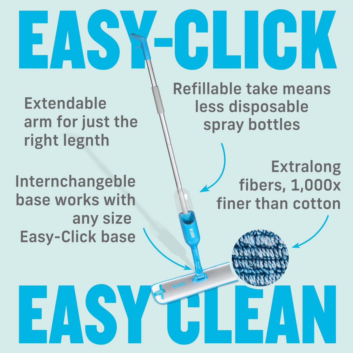 Easy-Click Whole Home Spray Mop Bundle